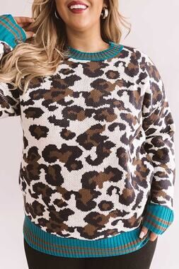 New | Women’s 1x/2x Oddy Boutique Leopard Print Sweater
